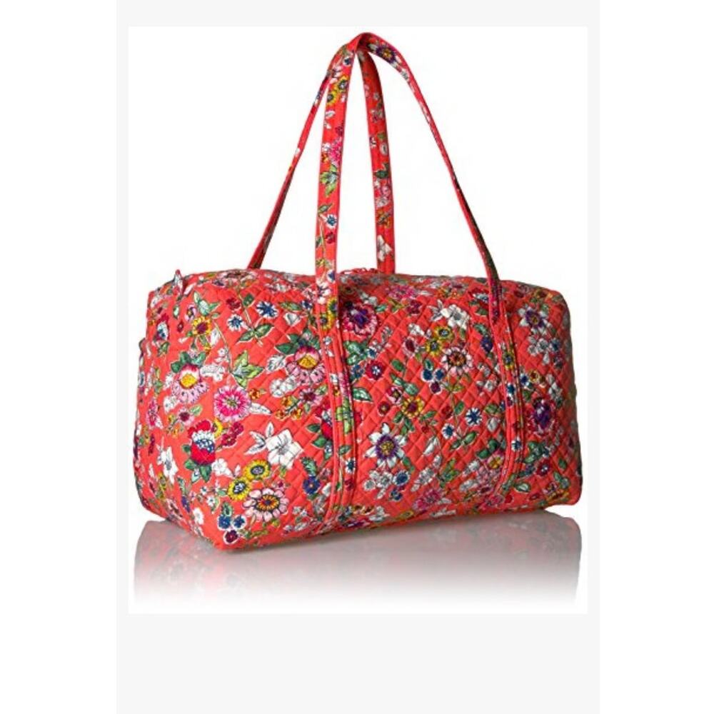 Vera Bradley Iconic Large Duffle Floral Coral Pattern - Picture 7 of 10